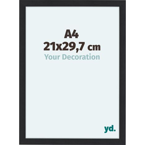 yd. - Cadre photo A4 21x29.7 - Noir Grain de Bois - MDF - Como (1/5)