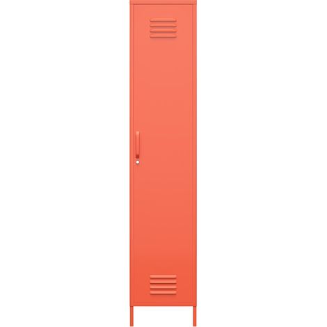 Cache Armoire haute avec 1 porte en métal orange (1/4)