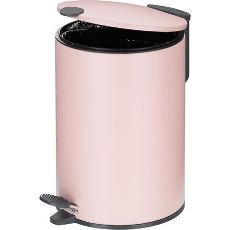 kela Secchio per cosmetici 3 l rosa opaco, coperchio Silent Close, pattumiera a pedale per bagno MATS, pattumiera da bagno con secchio interno e manico per il trasporto (1/2)