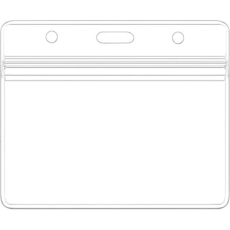 Lot de 6 porte-badges extra épais, porte-cartes horizontal transparent en PVC avec fermeture éclair étanche et refermable. (1/5)