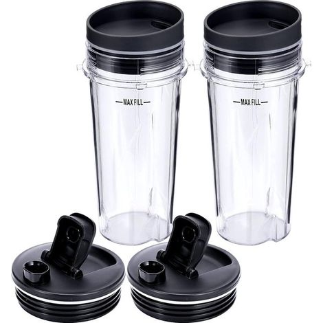 Juego de vasos licuadora 473 ml (16 oz), 6 piezas repuesto, Compatible serie Nutri Ninja, licuadoras QB3000, BL770, BL780, BL660, BL740 BL810 (1/5)