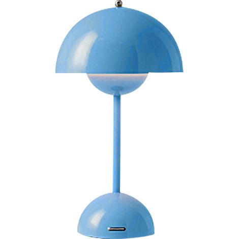 Ortviai Lampe de table LED rechargeable USB 3600 mAh avec abat-jour en PVC bleu – pour chambre et lecture (1/5)