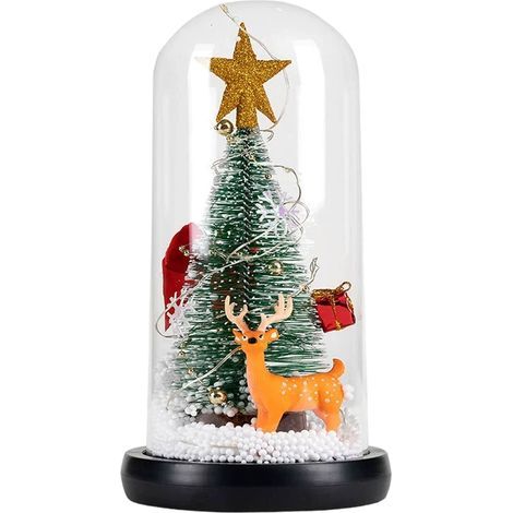 Lanternes de Noël en forme de boule de neige avec lumières, décorations de fenêtre en bois de cèdredirigéDécoration (1/5)