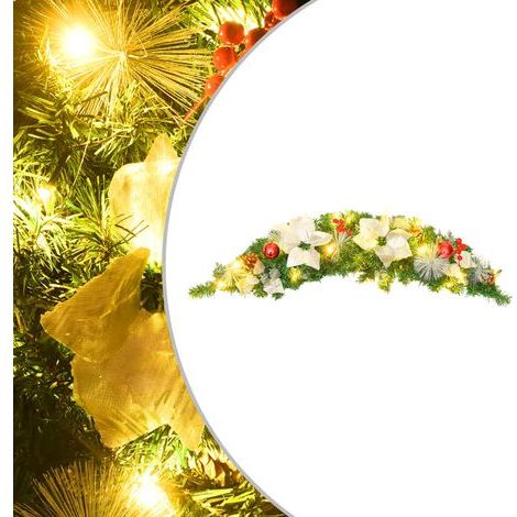 Weihnachtsbogen, Weihnachtsdekorationsbogen mit LED-Beleuchtung, Grün, 90 cm, PVC, 29896 (1/5)