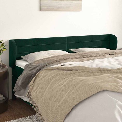 vidaXL Cabecero de terciopelo verde oscuro 163x23x78/88 cm (1/5)