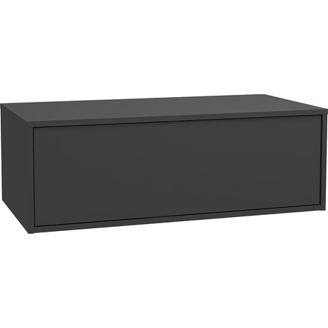 Vente-Unique – Meuble sous vasque suspendu 94 cm – Gris anthracite – Panneau de particule – 1 tiroir coulissant push to open – Éco-responsable (1/4)
