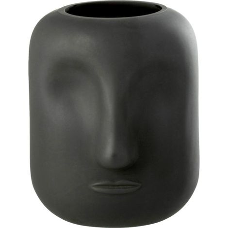 Vase Design Visage "Noé" 20cm Noir