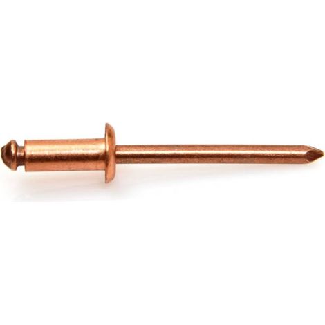 500 Rivets Aveugles Tête Ronde GORIVET CU TRS 4 x 8 mm - Cuivre/Acier - D-Work