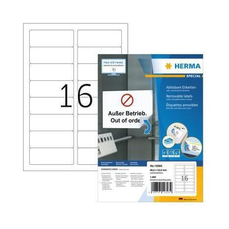 HERMA Haftetikett 10303 88,9x33,8mm weiß 1.600 St./Pack. (1/5)
