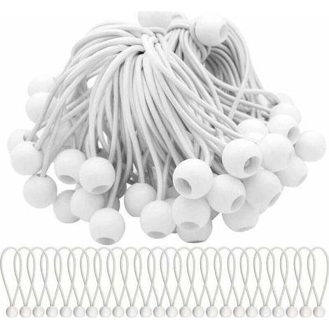 Packung mit 40 elastischen Spannern, elastischen Kordeln mit Kugeln, Bungee-Seilen, elastischen Kugeln für Festzelte, Zelte, Banner und Planen (1/5)
