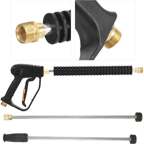 Pistolet à eau haute pression pour nettoyeur haute pression de voiture 3000 psi avec 2 rallonges (1/5)