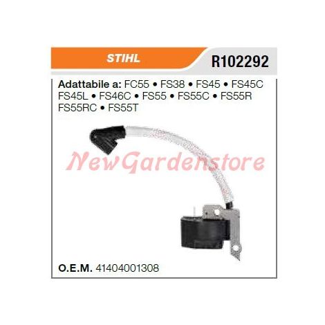 Newgarden – Bobine d'allumage STIHL pour débroussailleuse FC55 FS38 – Compatible avec modèles 45/55/55C – Référence R102292