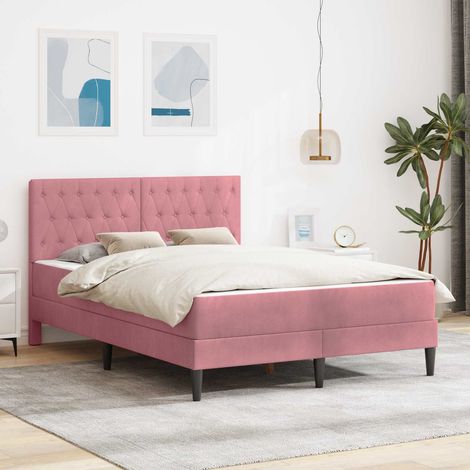 Bettgestell mit Matratze  Rosa Rosa 120 x 190 cm Samt