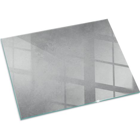 Funkenschutzplatte für Kamin Schutzplatte Design Hartglas Dekorative Glasbodenplatte Glasboden Motiv Betonoberfläche mit Effekt 80x60 cm