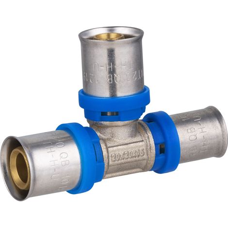 Té réduit à sertir pour tube multicouche NOYON & THIEBAULT Ø20 - Ø20 - Ø16