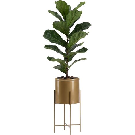 Soporte para macetas con tapa de 55 cm, color dorado (1/5)