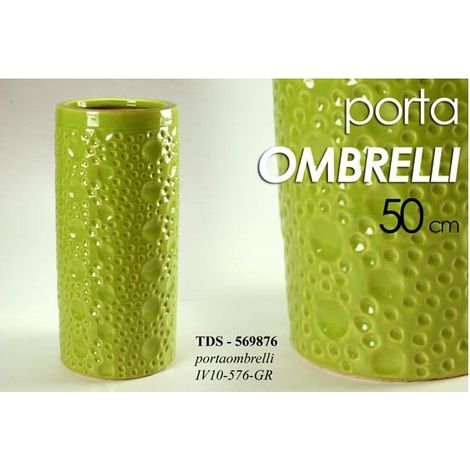 Portaombrelli da ingresso verde bollicine salvaspazio design cm 50 h