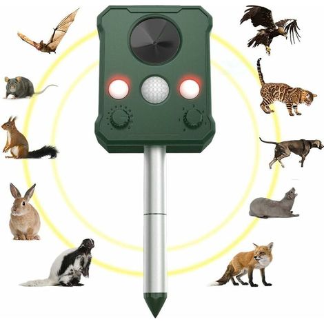 Répulsif à Ultrasons Solaire Répulsif Solaire Anti-Taupes pour Animaux Répulsif Solaire IP65 Répulsif ultrasonique Répulsif à Ultrasons pour Animaux pour Jardin Anti-Souris Anti-Animaux (1/5)