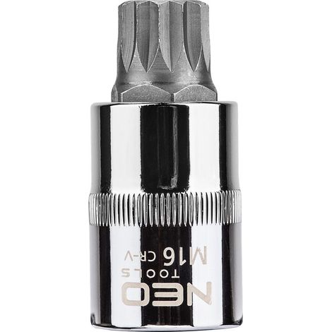 Punta estriada en casquillo de 1/2", M16 x 55 mm