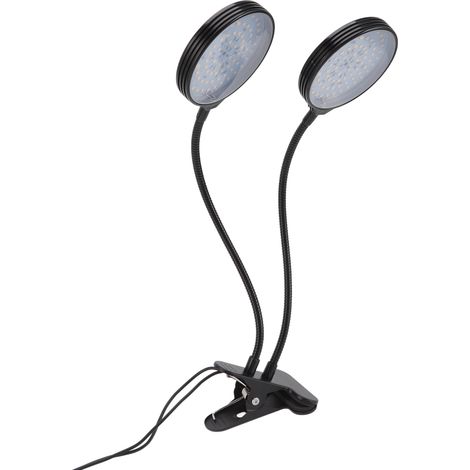 30-W-LED-Pflanzenlampe mit zwei Leuchtenköpfen, USB-Netzteil, sonnenähnliches Vollspektrum, inklusive Klemme (1/5)