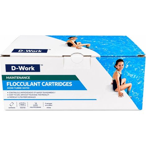 Floculant Solide pour Piscine 1 kg - 8 Cartouches de 125 g - Traitement Efficace et Clarifiant - D-Work (1/3)