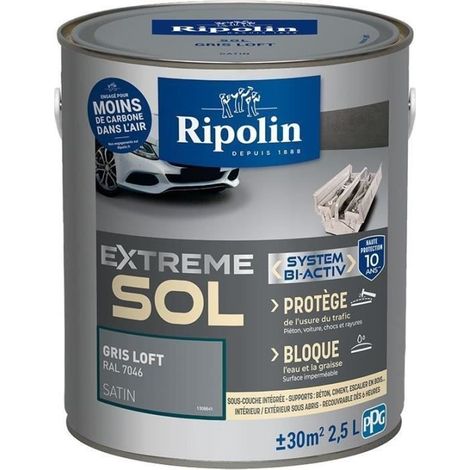 Hochbeständige Satinbodenfarbe Grau Loft 2,5L Ripolin