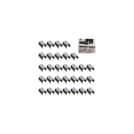 Lot de 30 Coussins de Chaise en Plastique avec Patins en Feutre Manchons de Protection antidérapants en Forme de U pour Pieds de Chaise Ronds