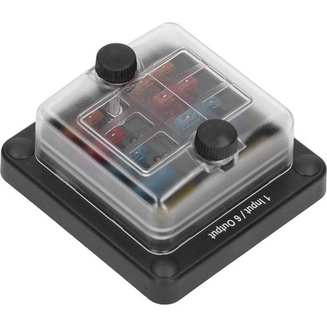 Boîte à fusibles à lames à 6 voies, étanche, avec indicateur LED, pour voiture, bateau, camping-car (1/5)
