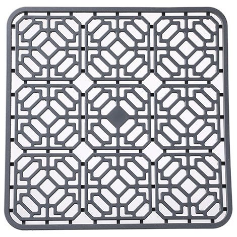 Tapis d'évier, Grand Tapis d'évier de Cuisine en PVC, Accessoires pour évier et évier avec Trous de Drainage, 3030(gris foncé) (1/3)