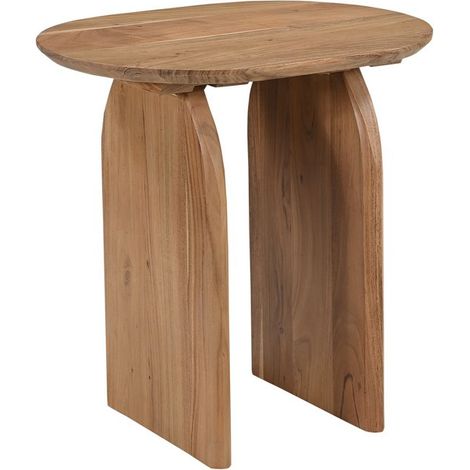 Table d'appoint ovale en bois d'acacia massif bout de canapé et table de chevet - PANGIVO (1/4)