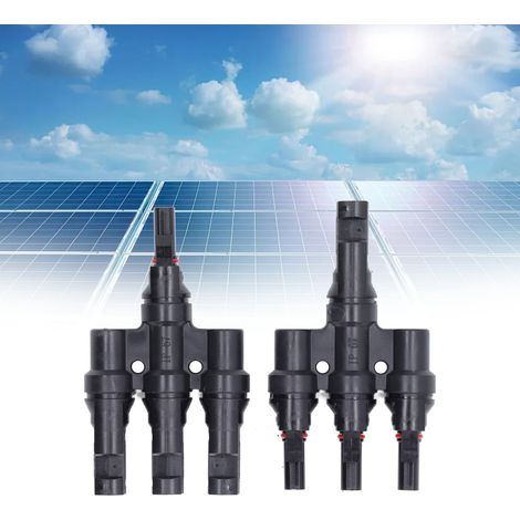 Paar Solaranschlussverbinder, Modulverbinder, MC4-T-Steckverbinder, Heimwerker-Montagewerkzeug, MMF+FFM-Paar für Parallelschaltung von Solarmodulen, MC4-T4 (1/5)