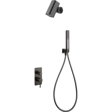 Set doccia incasso monocomando Toscana con soffione Tube finitura gun metal spazzolato [ IMEX® ] (1/4)
