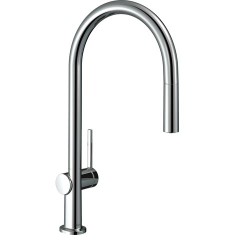 Hansgrohe – Mitigeur d'évier Talis avec bec extractible – Finition chrome – Hauteur sous bec 210mm – Rotation 360° – Débit 7 l/min – 72802000