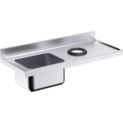 Plonge Inox avec Bac et Trou Vide-Déchets - 1400 x 700 - Distform