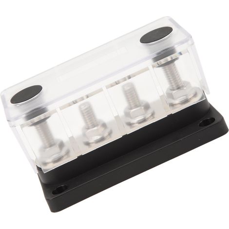 Bloc de distribution électrique 4 broches 12-48V 150A en laiton nickelé noir pour voitures camions camping-cars bateaux marins (1/5)