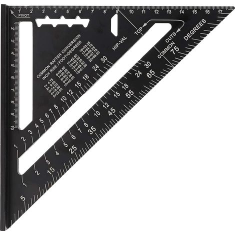 Triangle Ruler, Aluminum Alloy Triangle Square, Aluminum Triangle Ruler, Triangle Angle Protractor, Durable Precision Triangle Ruler, Triangle Ruler for Engineer Carpenter- (1/5)