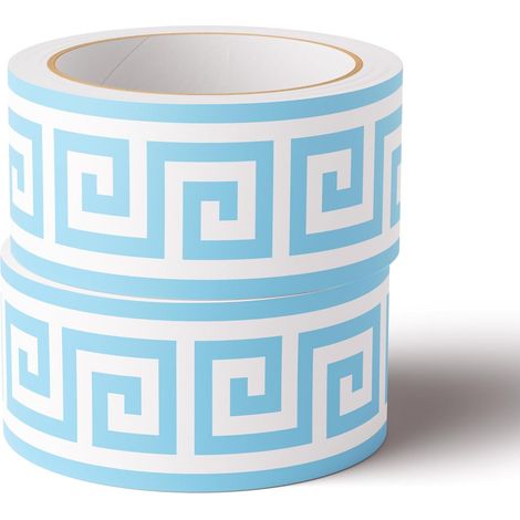 Frise Murale Autocollante Wanzi Bleu Clair A 15cm X 1000cm Adhésive Réutilisable pour Décoration Intérieure Facile à Poser (1/5)