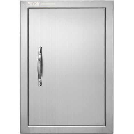 Porte d'Accès pour Barbecue, Simple Porte de Cuisine Extérieure 355x508x46 mm, Porte Encastrée en Acier Inoxydable Réversible, avec Poignée, pour Îlot de Barbecue, Placard Extérieure, Jardin (1/5)