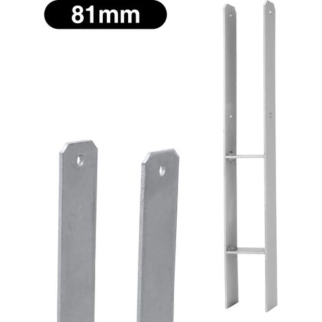 Wolketon Wolketon 2x Ancres H support de poteau douille à enfoncer Ancre de poteau douille de sol 81 MM (1/5)