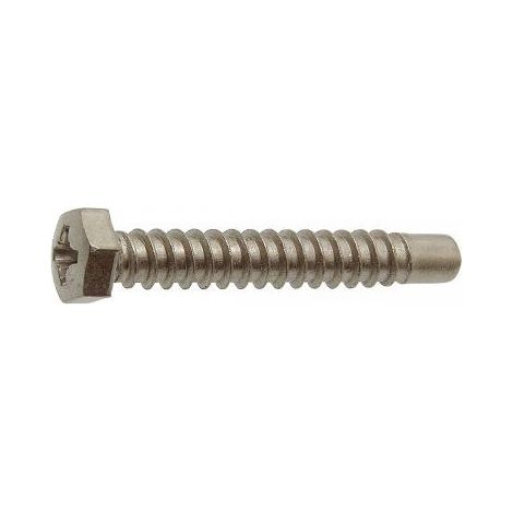 Vis tôle Tête hexagonale TH Pozi Bout pilote Inox A2 4.8X30 Filetée sur 24-1 pièce
