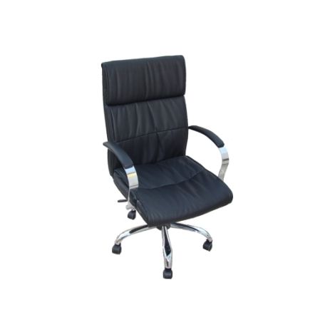 Sedia/Poltrona da ufficio/scrivania con braccioli in similpelle NERA