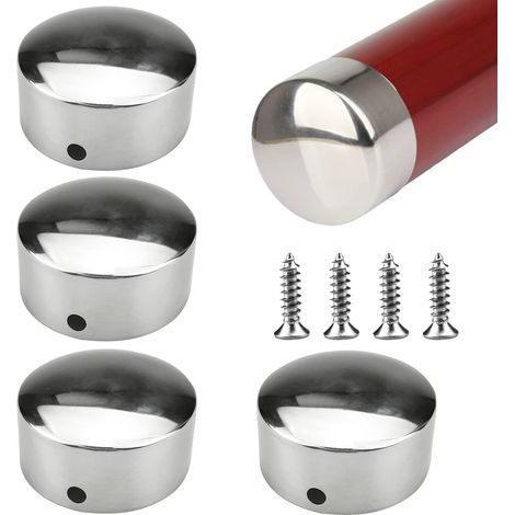 Stück Edelstahl-Handlauf-Endkappen, 0,4 mm superdünne Armlehnen-Endkappen, runde Endkappen für Treppengeländer, mit 4 Edelstahlschrauben (45 mm)