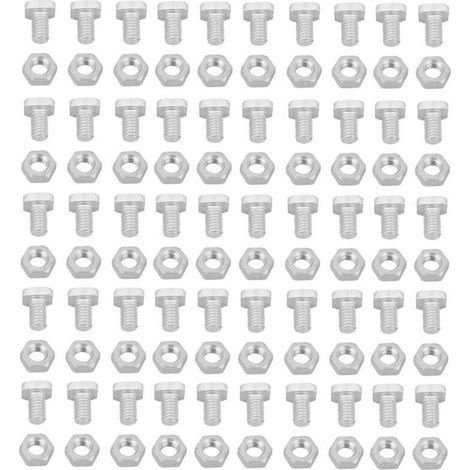 pair 50 écrous en aluminium 50 boulons ensemble d'accessoires pour outils de serre (1/3)
