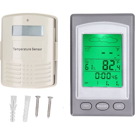 Thermomètre Hygromètre Numérique LCD sans Fil Alimenté par Pile Capteur de Température et Humidité (1/5)