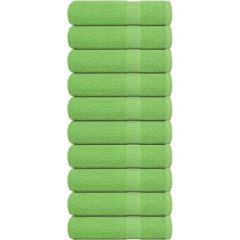 Serviettes de bain FROGN, lot de 10, vert pomme, 100 x 150 cm, 360 g/m²