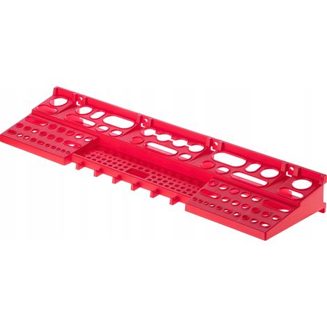 KADAX Wandregal, aus PP Kunststoff, Lagersystem für Lochwand, Rot, 1x Lang