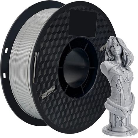 Filamento PLA, alta qualità, ecologico, 1 kg, PETG grigio (1/2)