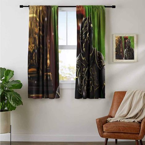 [PRODUIT D'OCCASION] ZhiHdecor Drapes - Rideaux pour enfants (54 pièc.), Panther design, Black