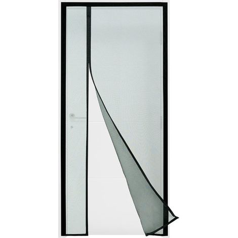 Mosquitera magnética apta para puertas y puertas francesas con apertura lateral,equipada con un potente imán (85 x 215 cm,negra)