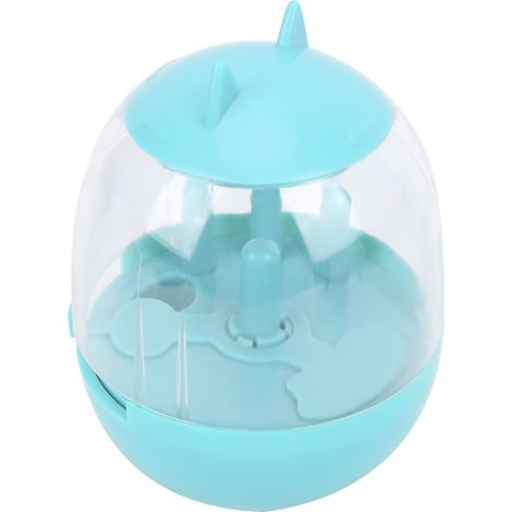 Distributeur de croquettes interactif pour chiens et chats, bleu paon, à alimentation lente (1/5)